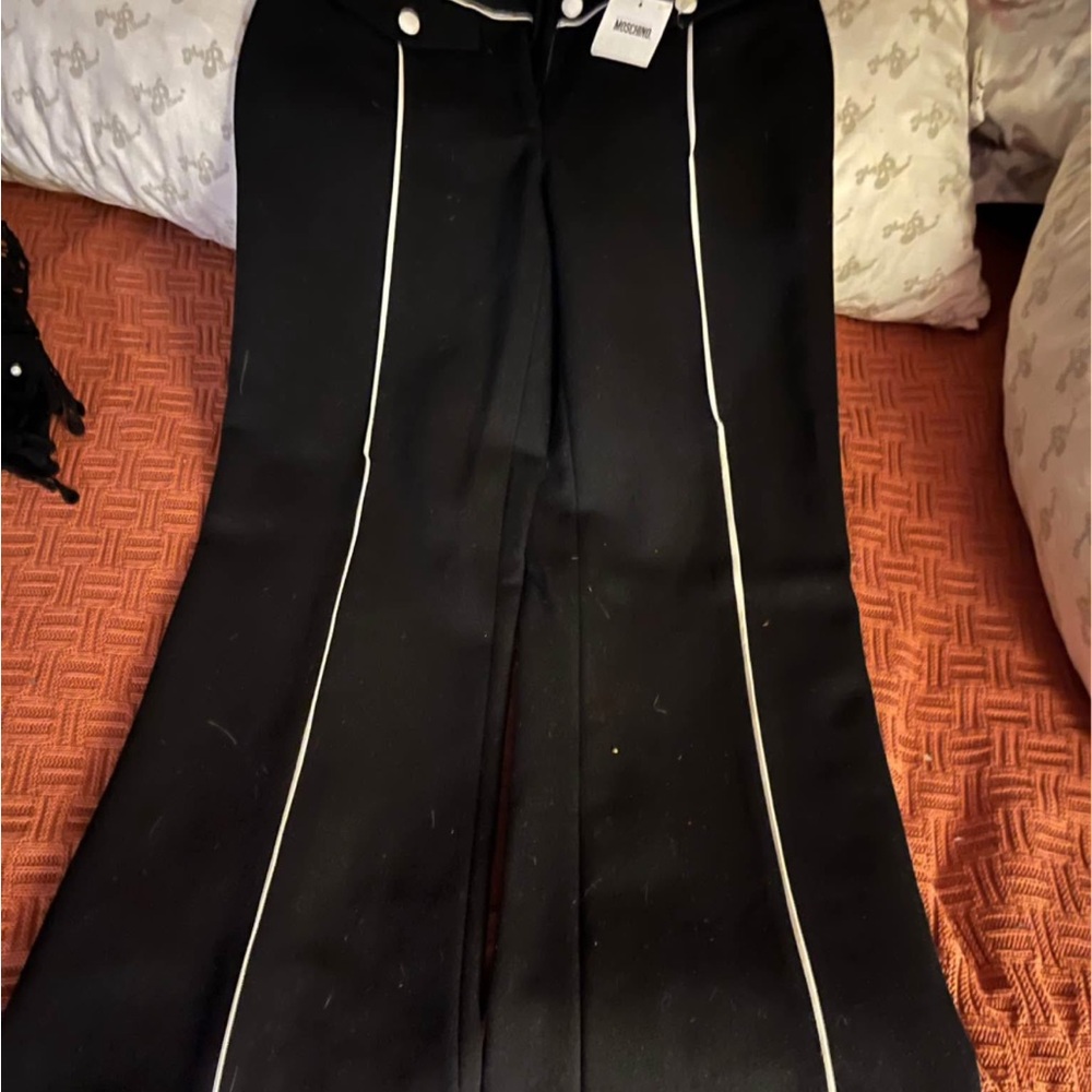 Black Pants with White Piping